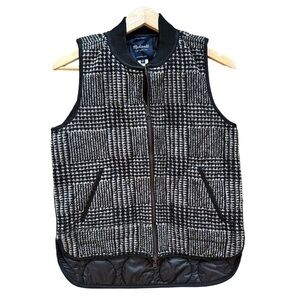 Madewell‎ Black Plaid Copeland Reversible Vest Preppy Minimalist Neutral Size XS